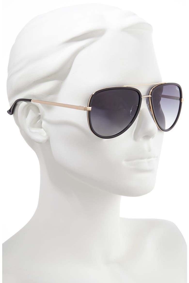 Australia All In 56mm Aviator Sunglasses, Alternate, color, BLACK/ SMOKE FADE