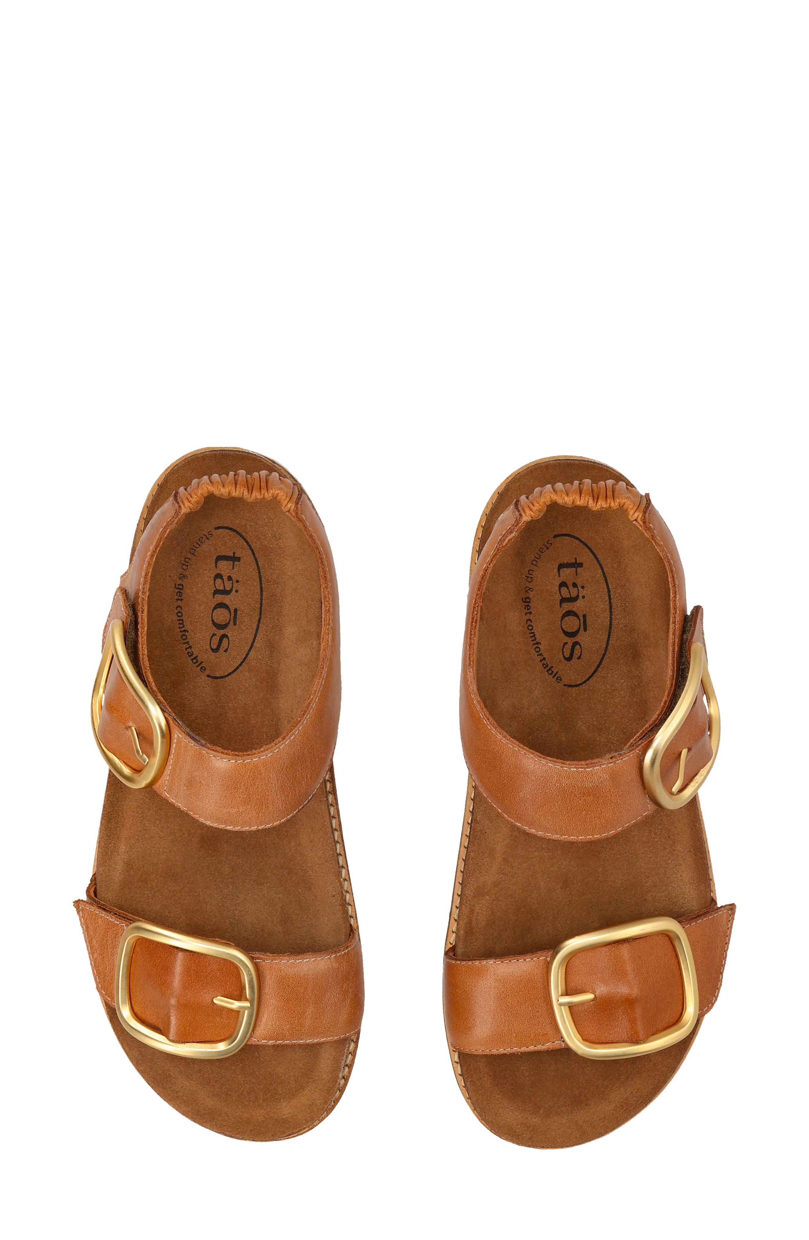 On the Double Sandal, Alternate, color, CARAMEL