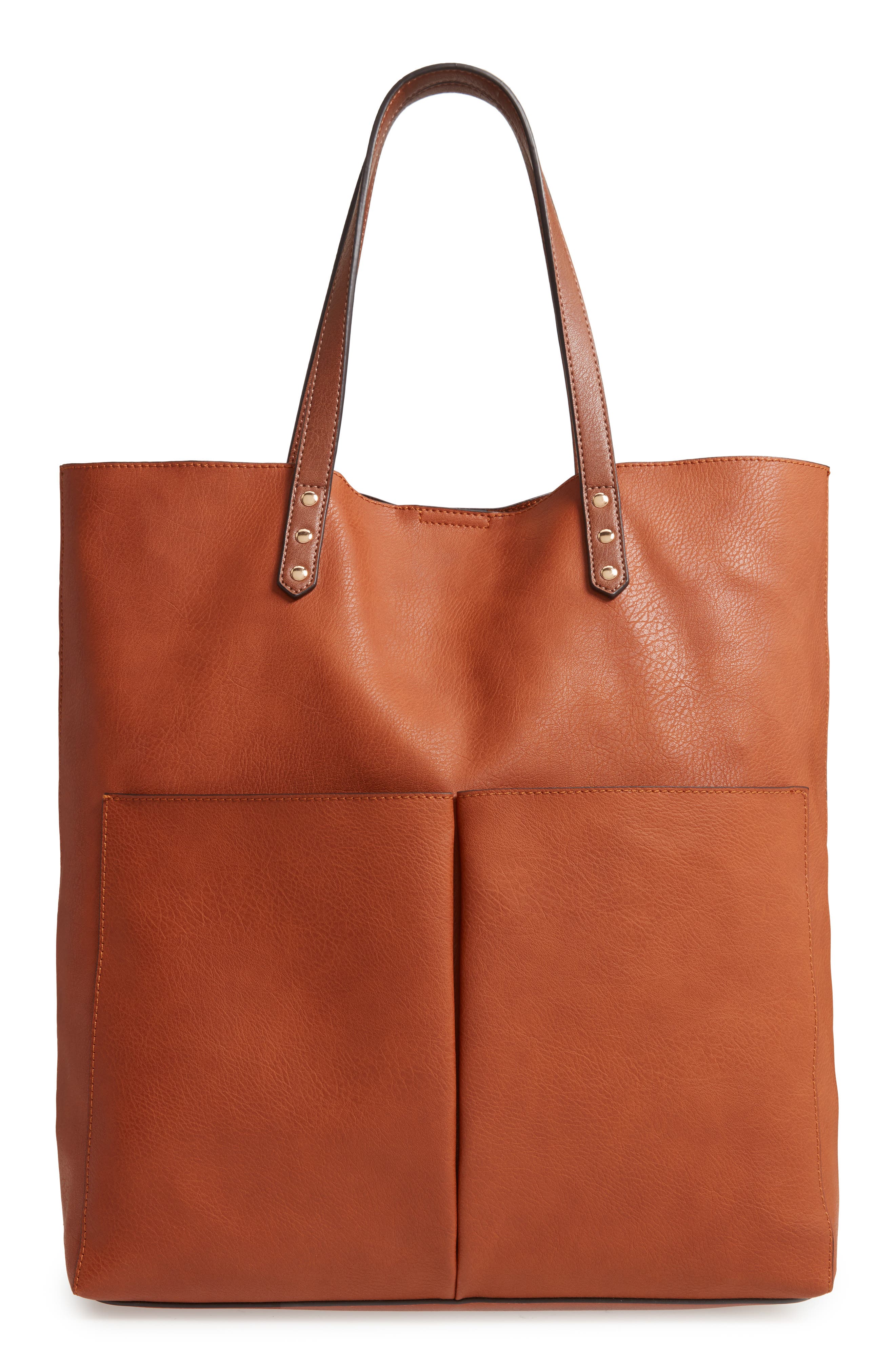 Sole Society Lucie Faux Leather Tote, Main, color, 