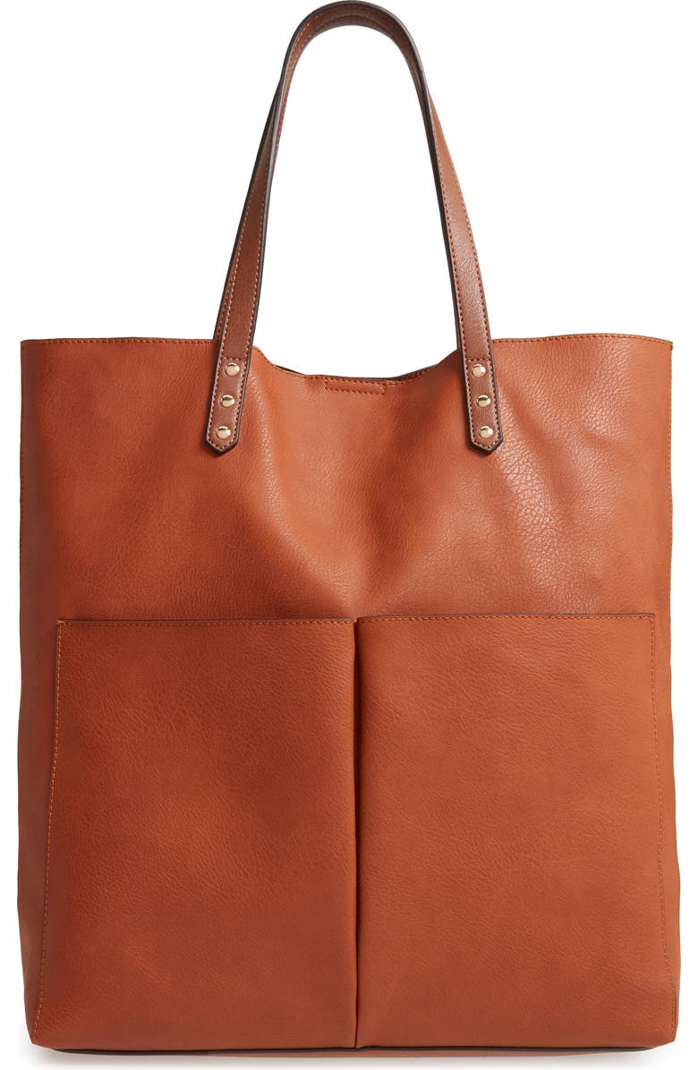 Sole Society Lucie Faux Leather Tote, Main, color,