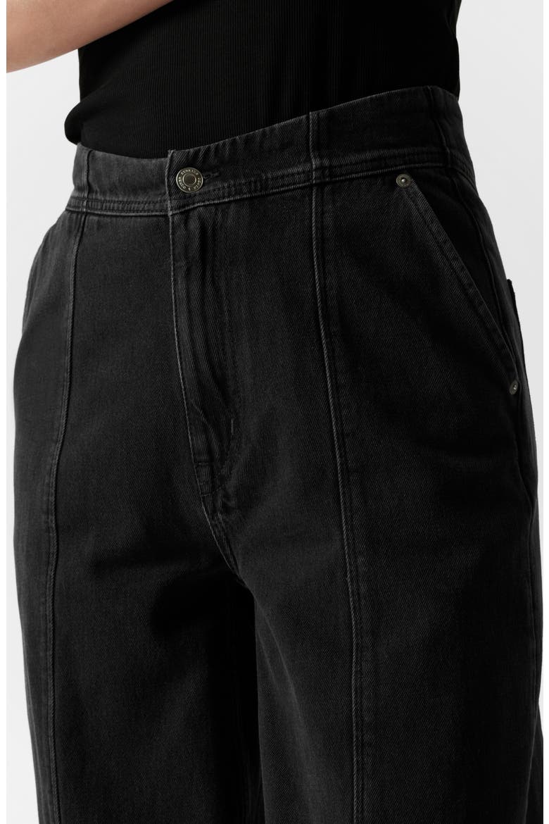 Bloom Cut Barrel Leg Jeans, Alternate, color, BLACK DARK