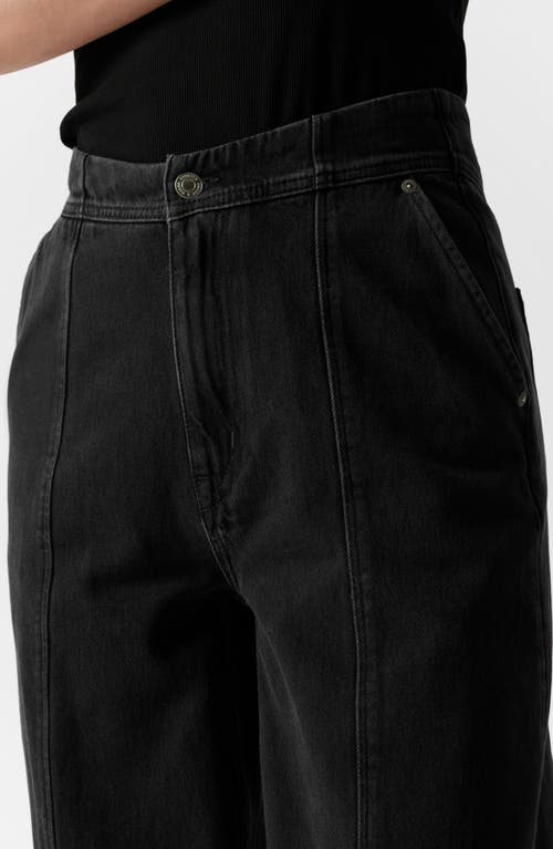 & Other Stories Bloom Cut Barrel Leg Jeans In Black Dark