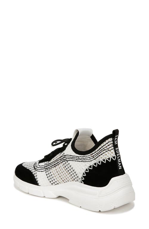 Sam Edelman Chelsie Lace Up Knit Sneaker Black Multi Knit In Black Multi