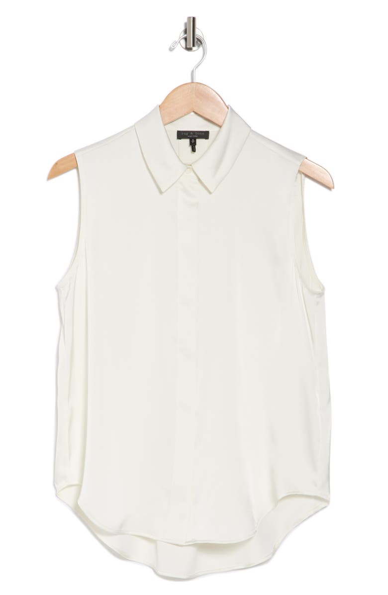 rag & bone Darla Sleeveless Satin Button-Up Shirt, Alternate, color, 