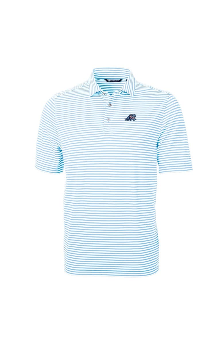 Cutter & Buck Men's Cutter & Buck Powder Blue West Michigan Whitecaps Big & Tall Virtue Eco Pique Stripe Recycled DryTec Polo, Alternate, color, Powder Blue