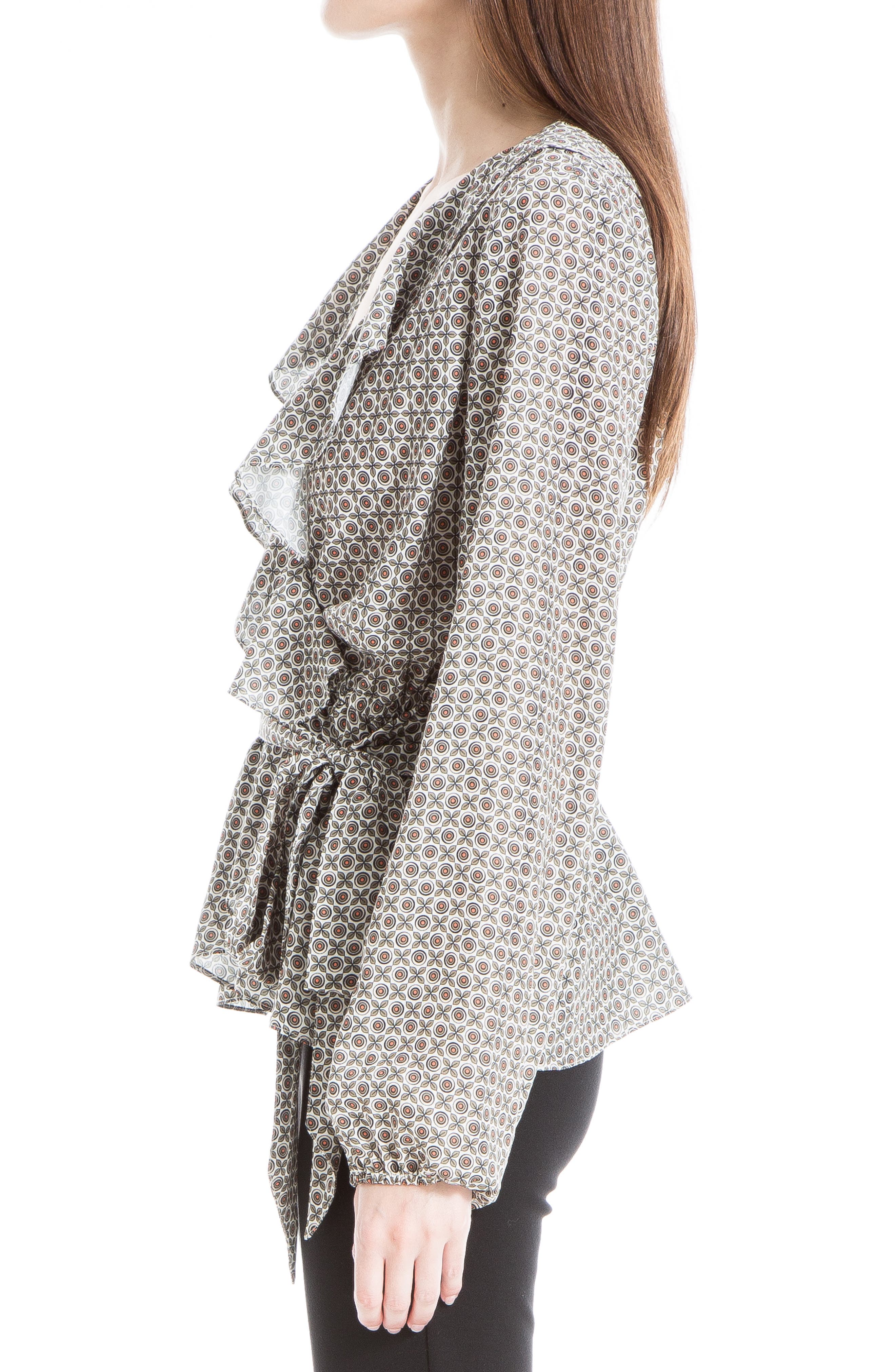 MAX STUDIO Medallion Print Ruffle Blouse (Women) | Nordstromrack