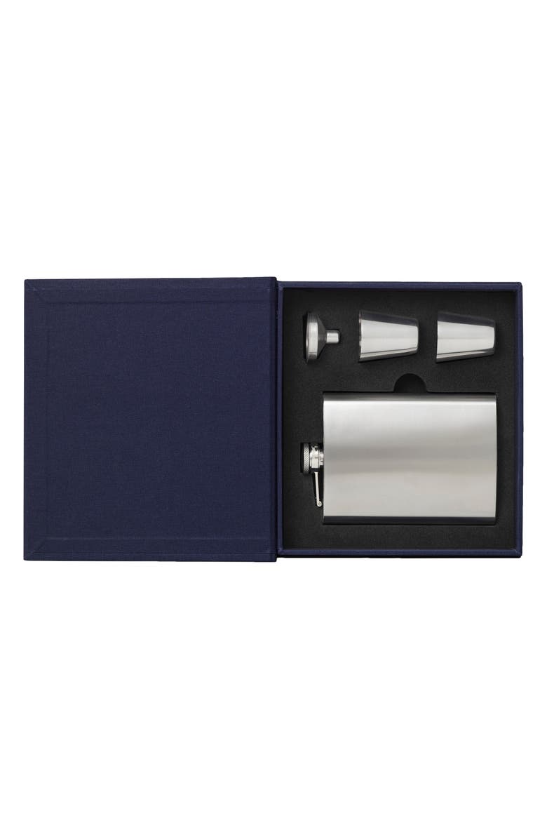 PRINTWORKS Hip Flask & Shot Glass Set, Alternate, color, Dark Blue