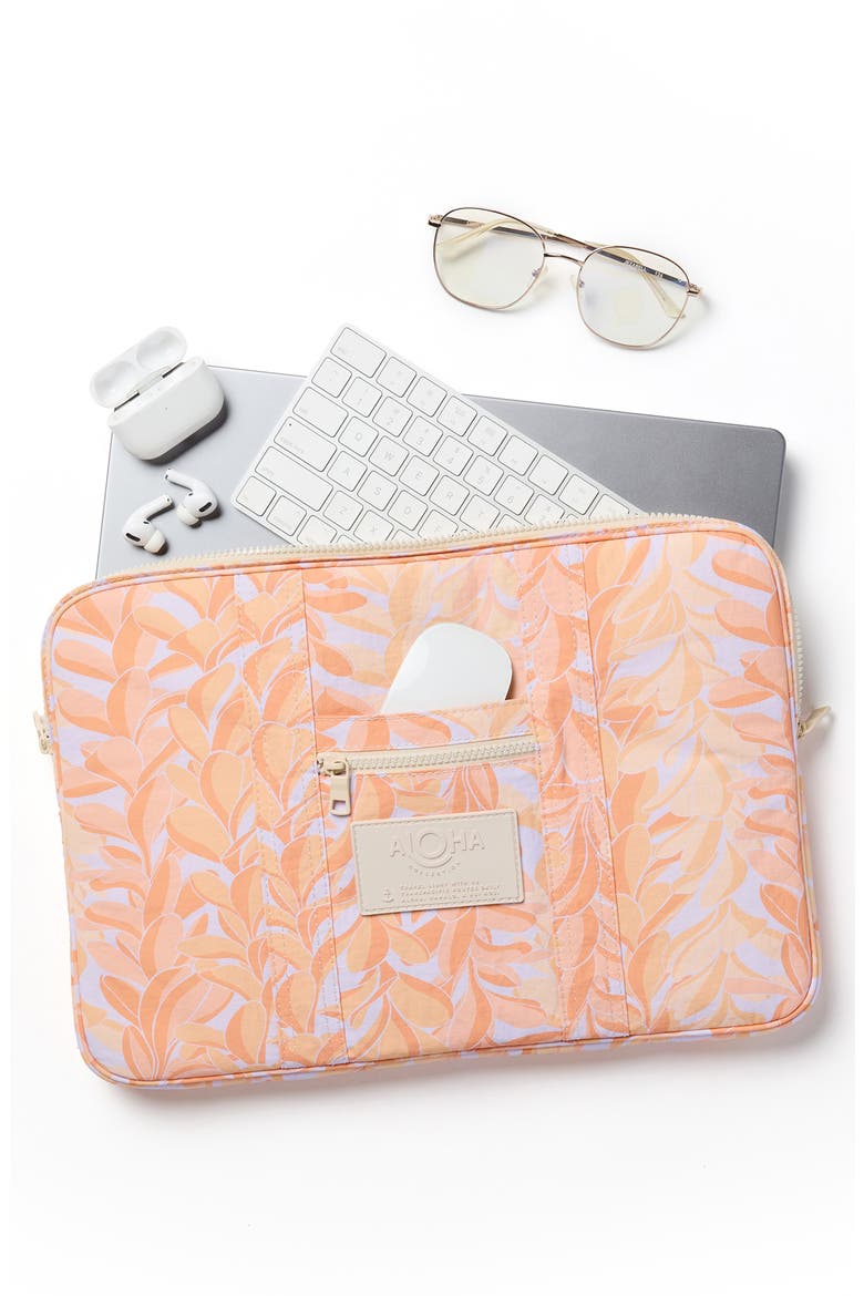 Lei Stand Nylon Laptop Case, Alternate, color, PEACHY