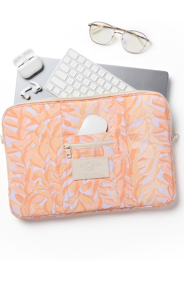 Aloha Collection Lei Stand Nylon Laptop Case, Alternate, color, Peachy