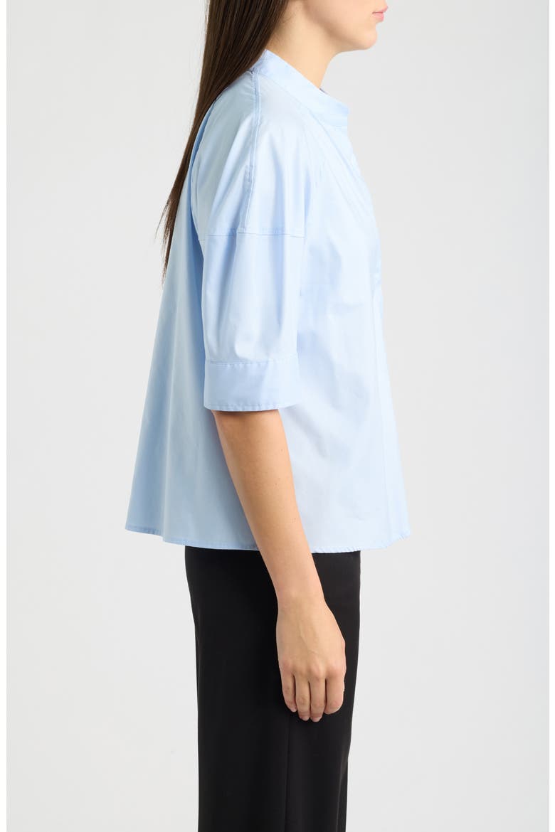 Genniaio Stand Collar Puff Sleeve Top, Alternate, color, SKY-BLUE