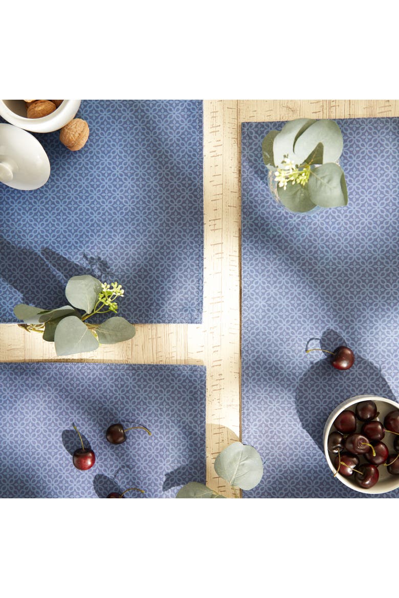 Outdoor Tonal Lattice Printed Placemat Set/6, Alternate, color, French Blue