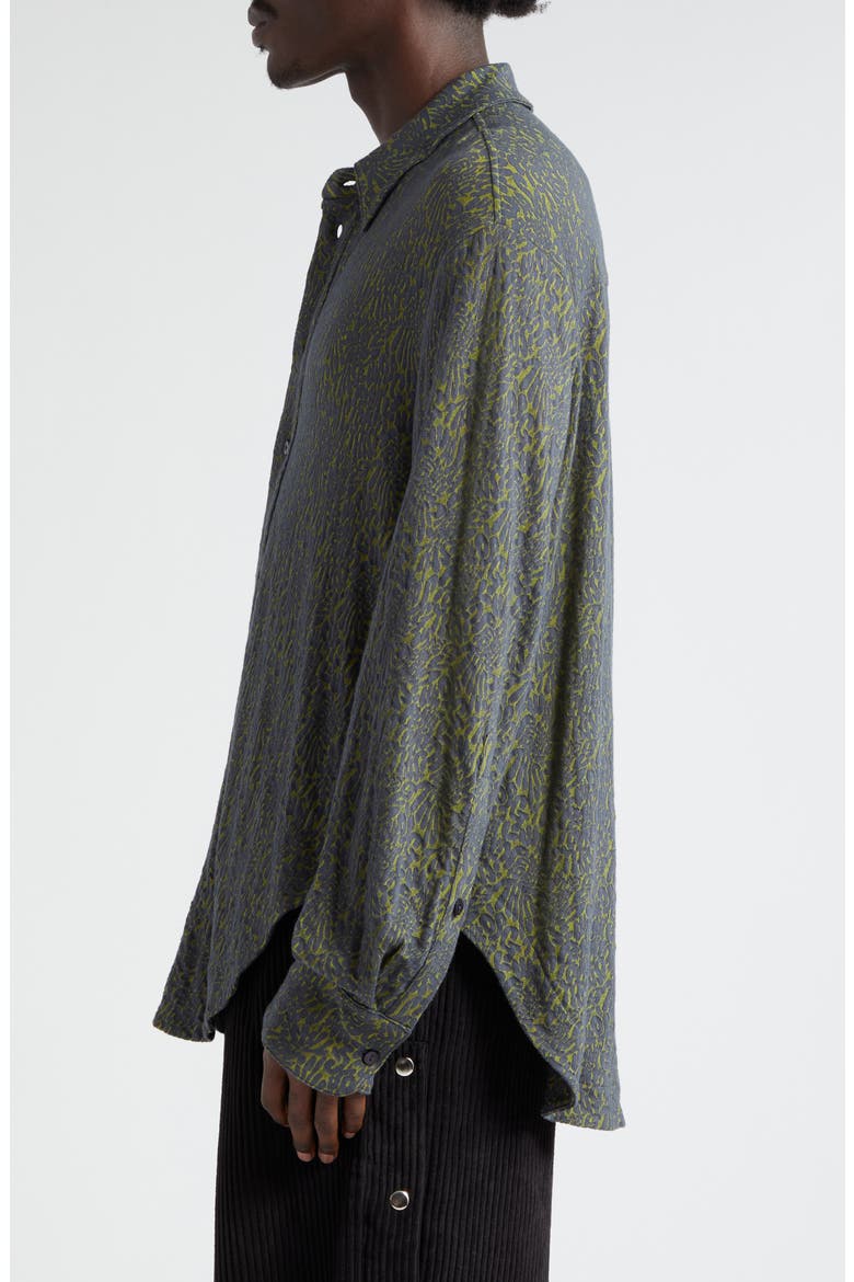 Who's Paying For All This Shrunken Cotton Blend Button-Up Shirt, Alternate, color, CASH