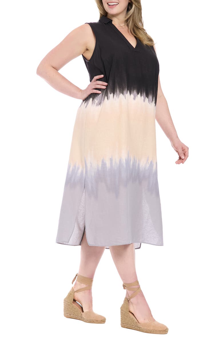 London Times Collared Sleeveless Shift Dress, Alternate, color,