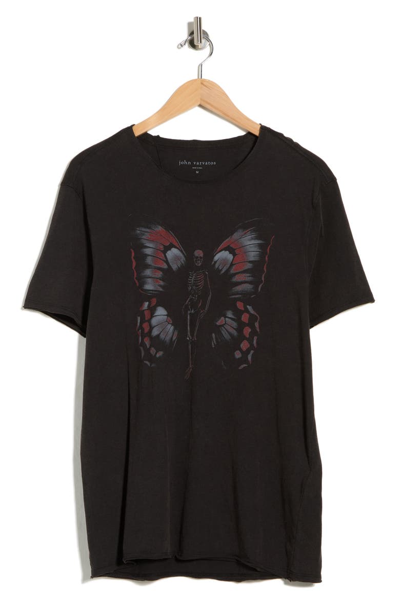 Skeleton Butterfly Organic Cotton Graphic T-Shirt, Alternate, color, BLACK
