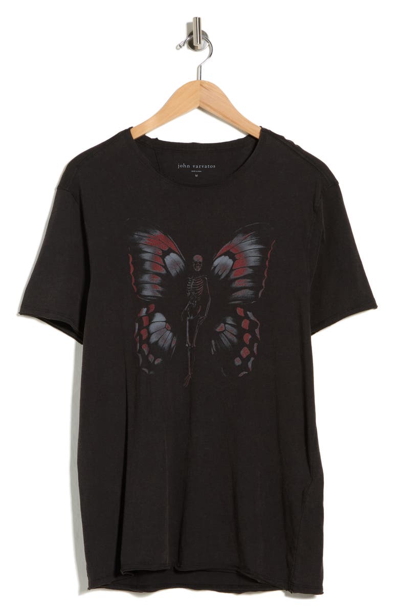 John Varvatos Skeleton Butterfly Organic Cotton Graphic T-Shirt, Main, color, 