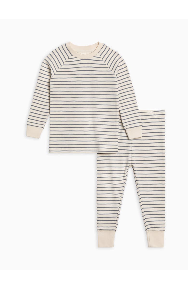 Colored Organics Organic Cotton 2 Piece Long Sleeve Jammie Set, Main, color, Summit Stripe / Denim