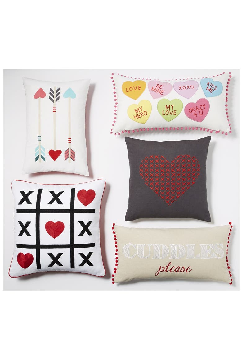'Tic Tac Toe' Accent Pillow, Alternate, color, RED