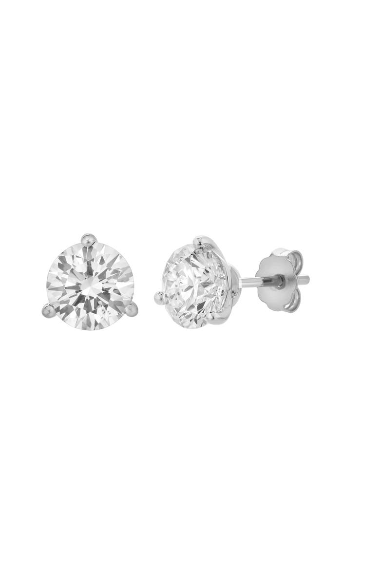 Ellipse 2 Ct TW Lab Grown Round Diamond Studs Martini 14K Gold Earrings, Alternate, color, 14K White Gold