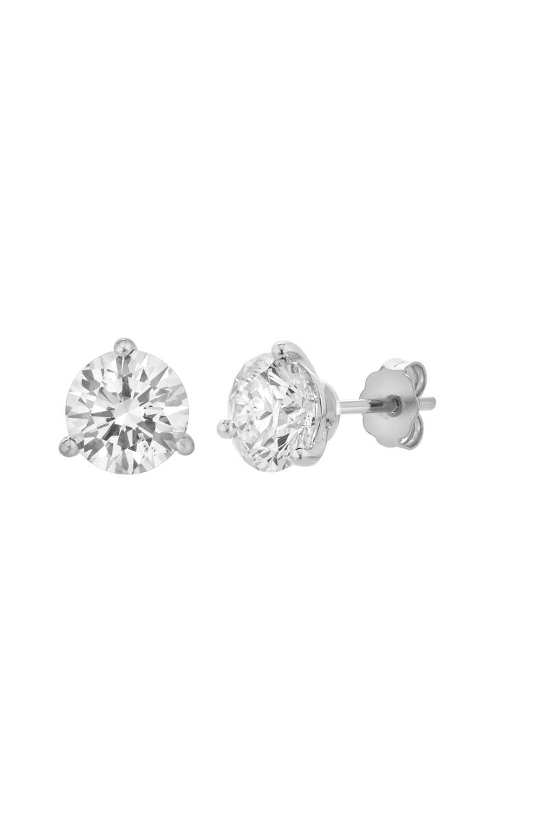 LuvMyJewelry Ellipse 2 Ct TW Lab Grown Round Diamond Studs Martini 14K Gold Earrings, Alternate, color, 14K White Gold