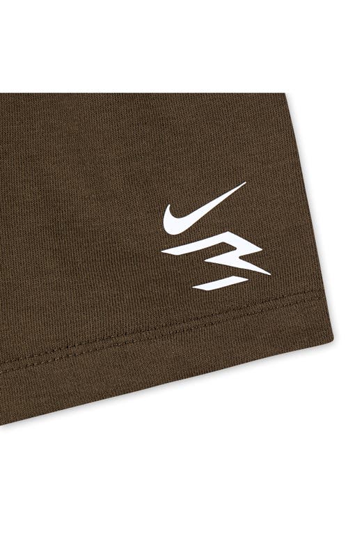 3 Brand Vertical Graphic T-shirt & Shorts Set In Hemp