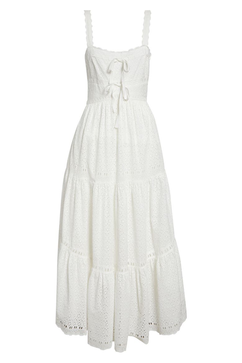 Constance Eyelet Sleeveless Cotton Maxi Dress, Alternate, color, PRISTINE