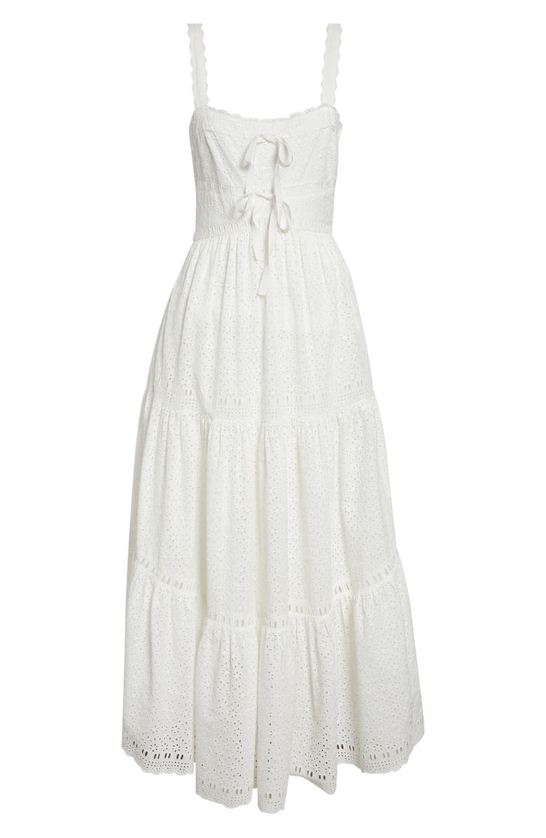 Ulla Johnson Constance Eyelet Sleeveless Cotton Maxi Dress, Alternate, color, Pristine