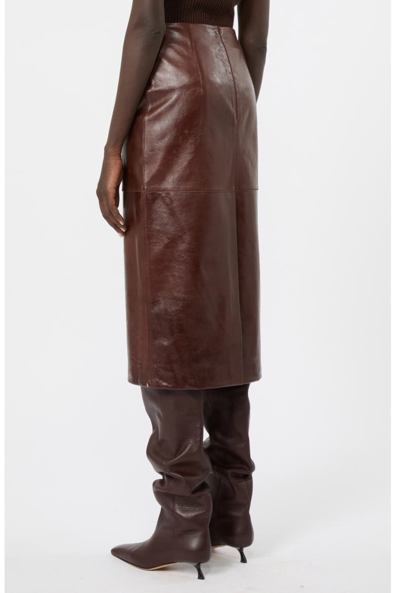Lappole Leather Midi Skirt, Alternate, color, PLUM