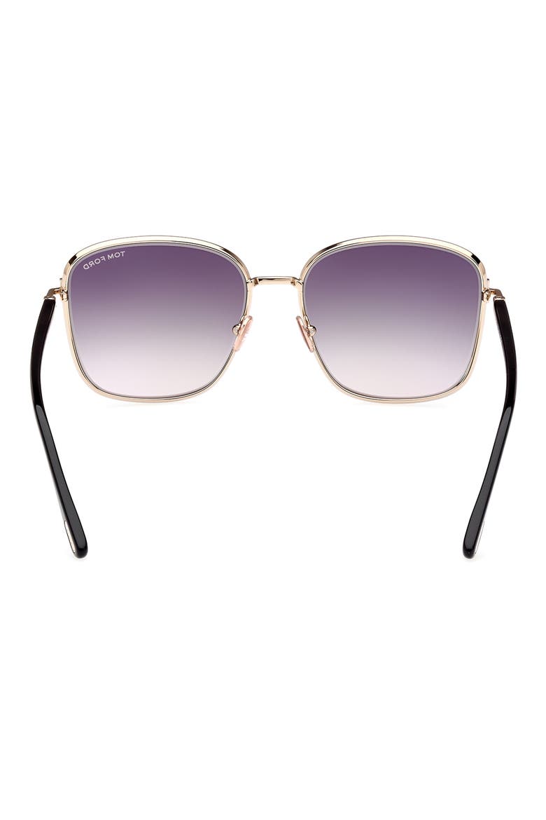 Fern 57mm Square Sunglasses, Alternate, color, SHINY ROSE GOLD / GRADIENT SMOKE