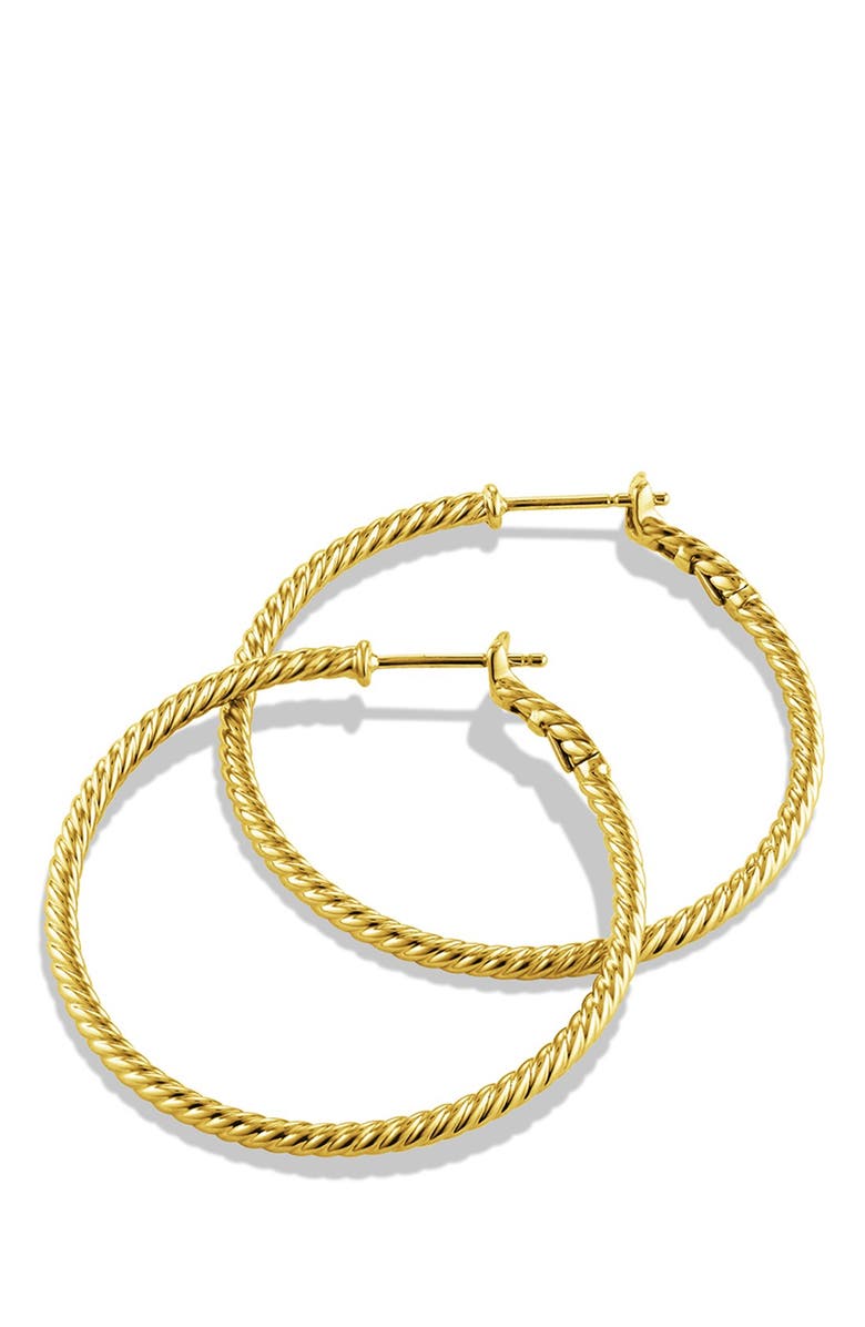 David Yurman Cable Classics Hoop Earrings, Alternate, color, Gold