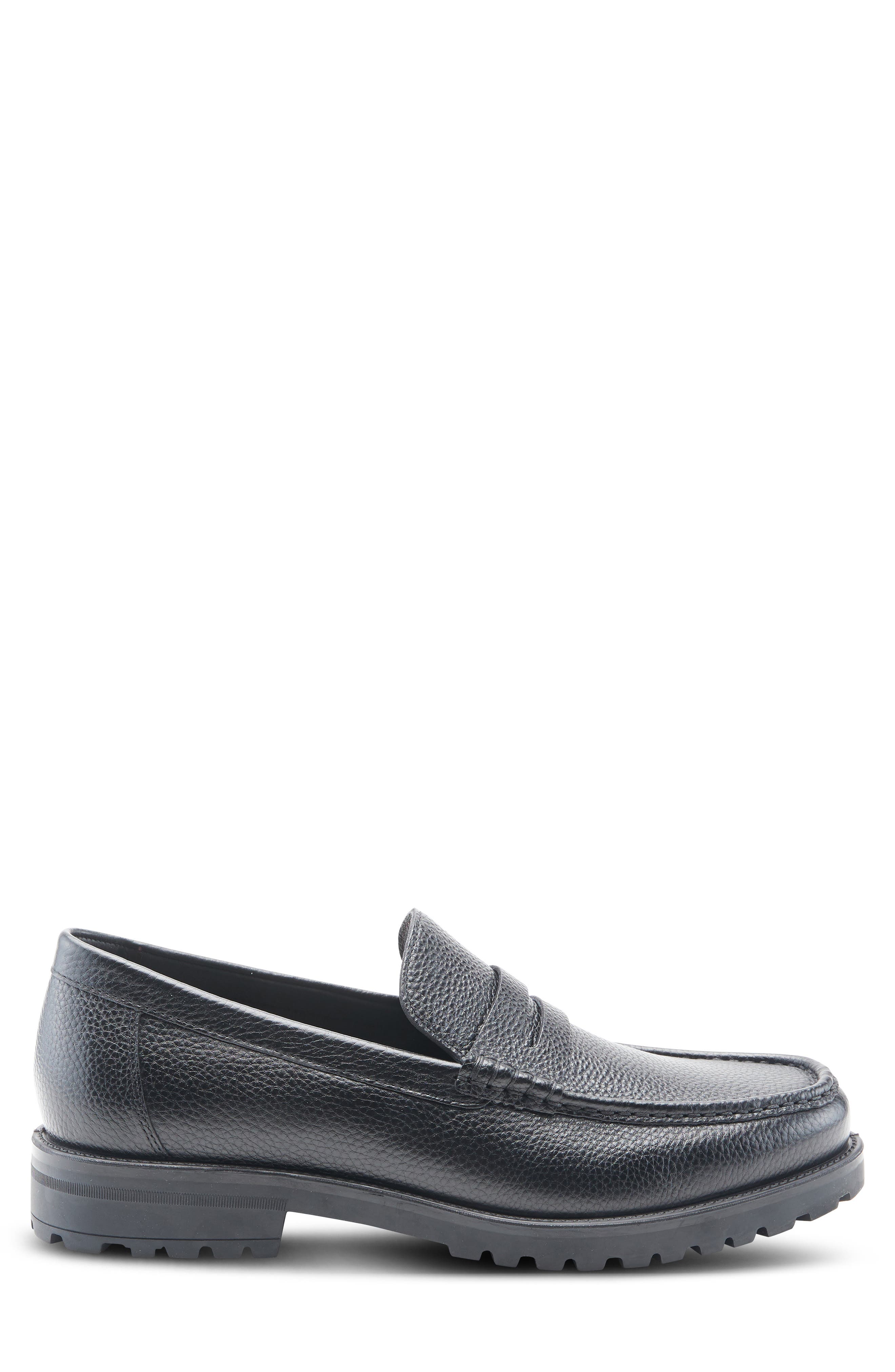 Spring Step Lug Sole Penny Loafer, Alternate, color, Black