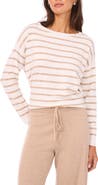 Vince Camuto Stripe Rolled Edge Sweater
