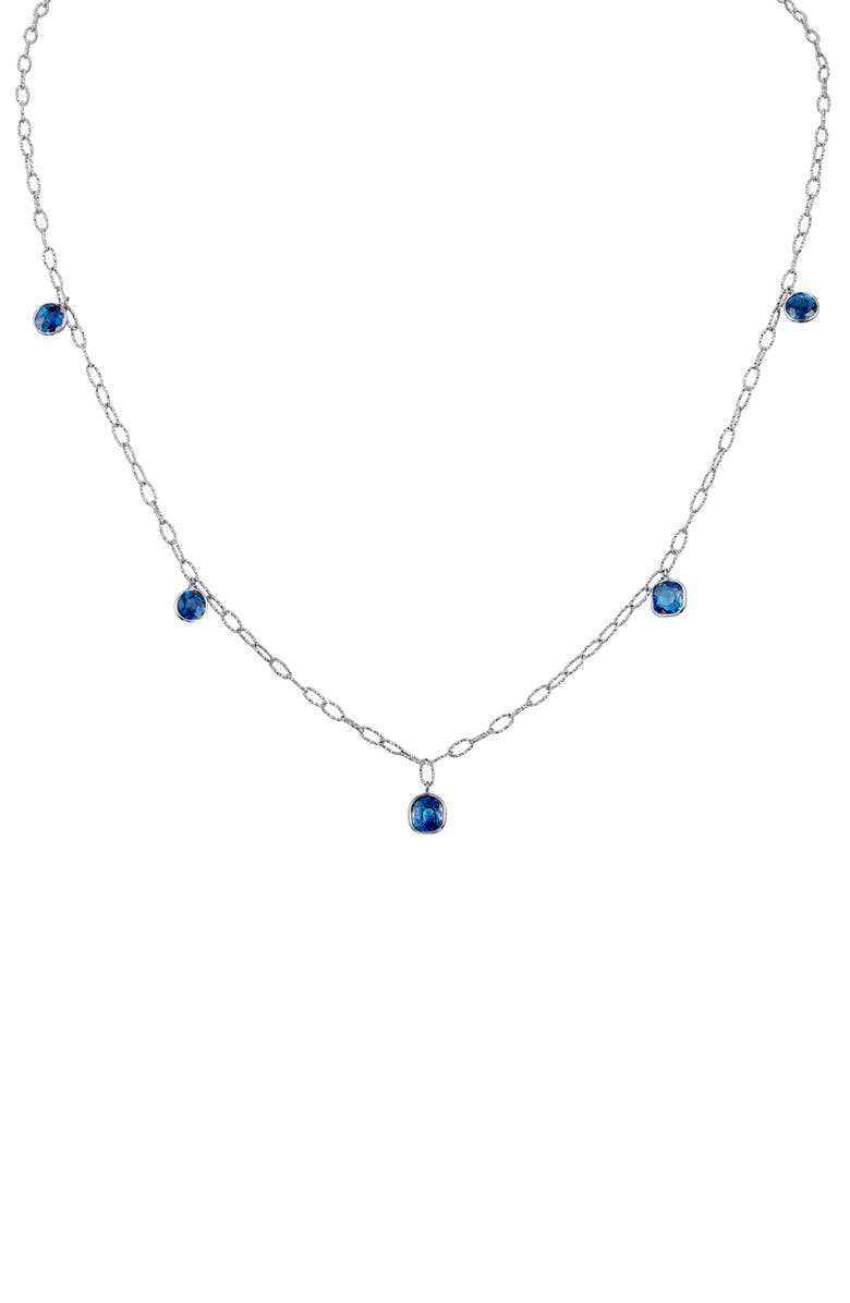 Mindi Mond Icon Sapphire Tinsel Charm Necklace, Main, color, White/ Diamond/ Sapphire