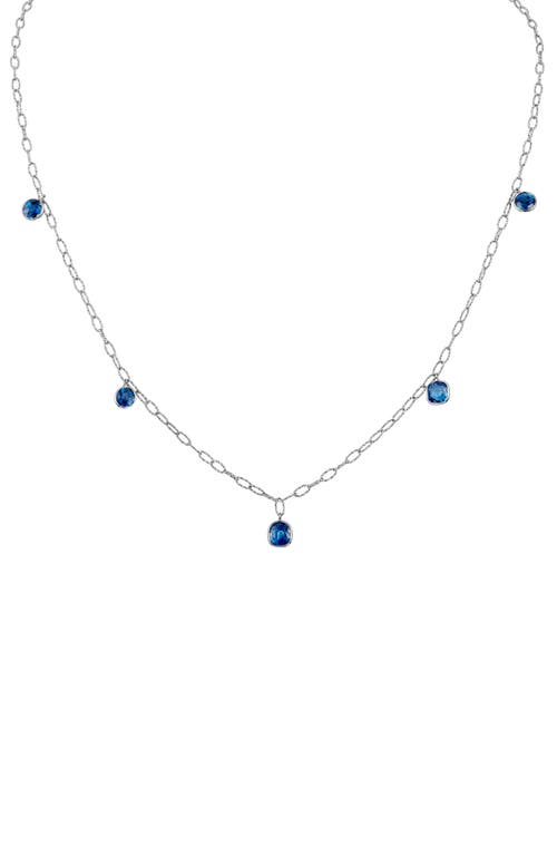 Mindi Mond Icon Sapphire Tinsel Charm Necklace in White/Diamond/Sapphire 