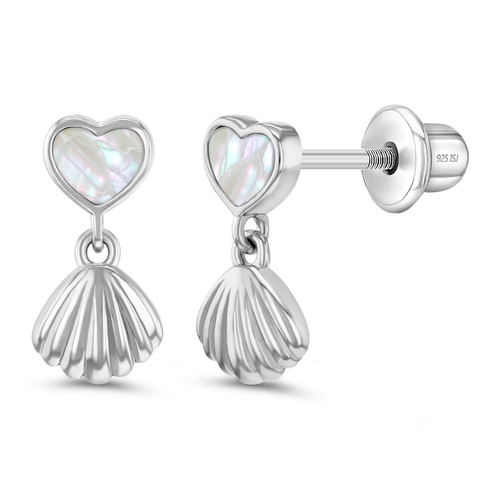 Dangle Mermaid Shell Girl Earrings
