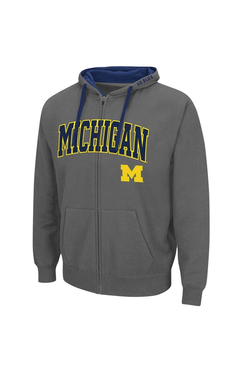 COLOSSEUM Men's Colosseum Charcoal Michigan Wolverines Big & Tall Full-Zip Hoodie, Alternate, color, Charcoal