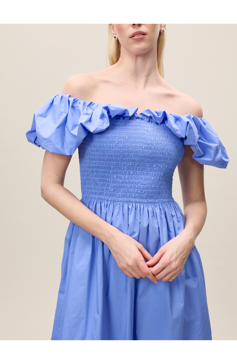 Rebecca Taylor Yara Poplin Midi Dress, Alternate, color, Bluebell