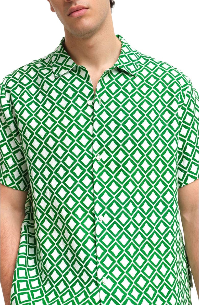 Peninsula Swimwear Teulada Linen Bowling Shirt, Alternate, color, Multicolor