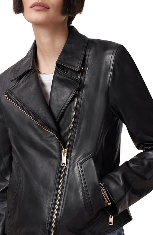 Allsaints Vela Leather Biker Jacket In Black