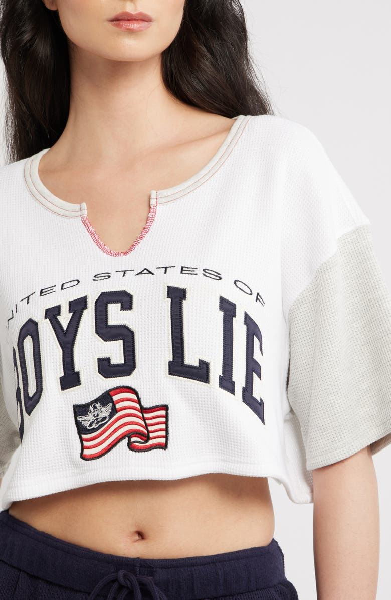 BOYS LIE United States of Boys Lie Graphic Thermal Crop Top, Alternate, color, White