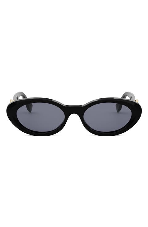 'Fendi Diamonds 53mm Oval Sunglasses