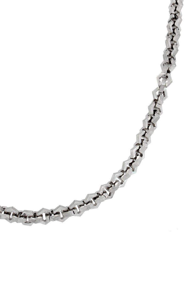 AllSaints Hex Chain Necklace, Alternate, color, Warm Silver