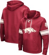 COLOSSEUM Men's Colosseum Cardinal Arkansas Razorbacks Big & Tall Hockey Lace-Up Pullover Hoodie