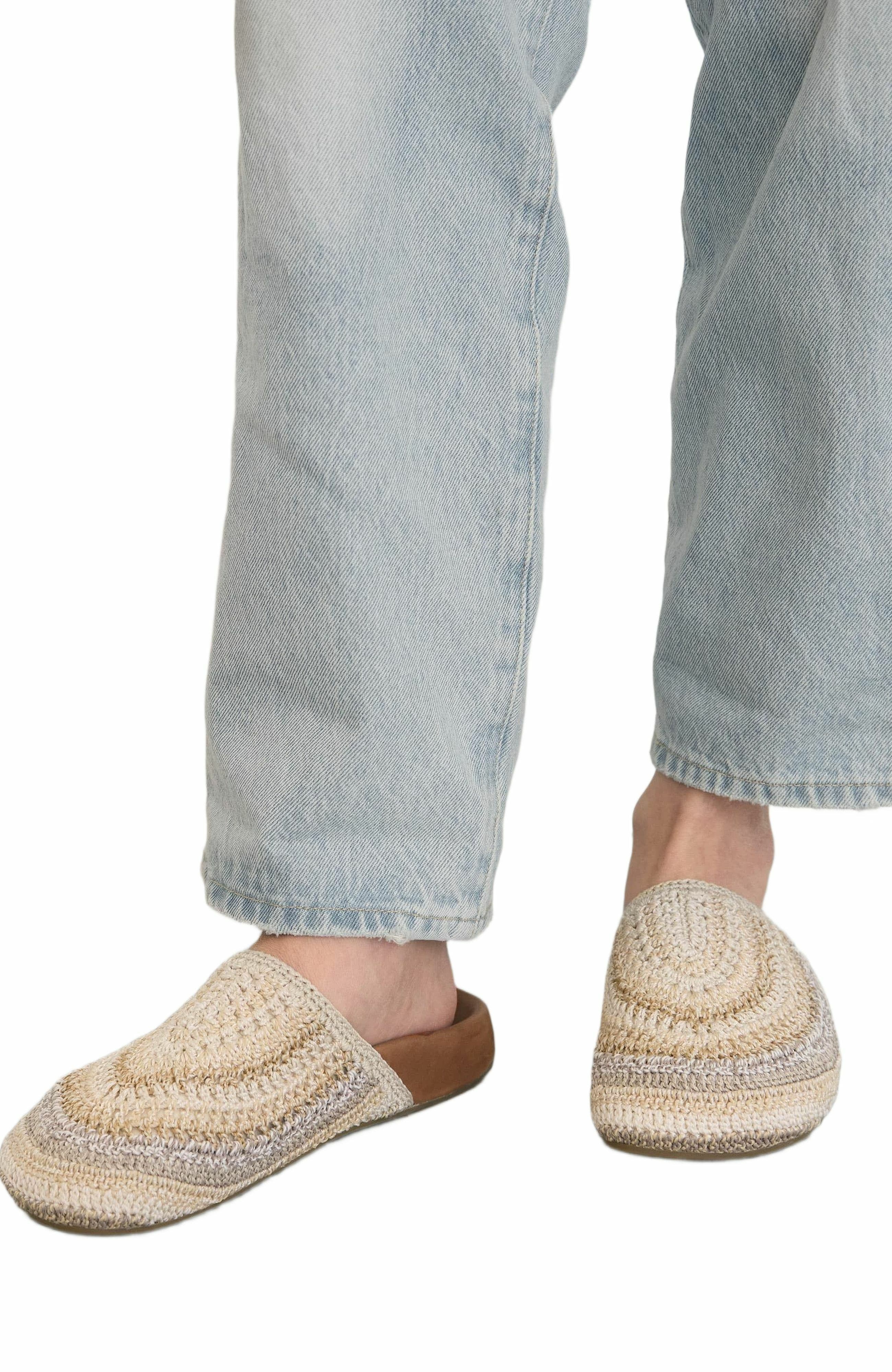 Bolinas Crochet Clog Shoe, Alternate, color, Sand Stripe