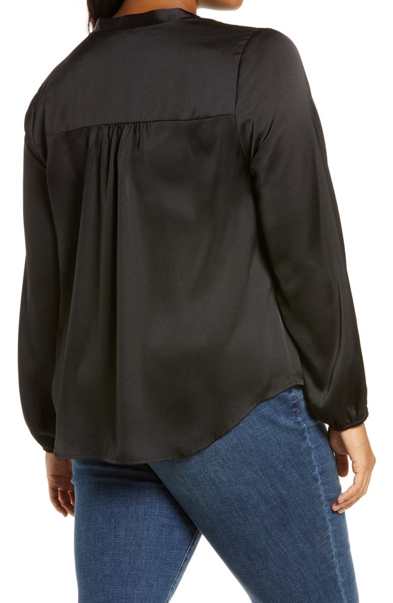 1.STATE Ruffle Neck Button-Front Blouse, Alternate, color, 
