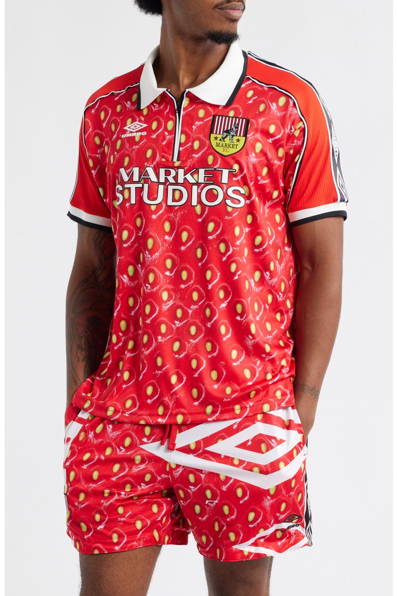 x Umbro Strawberry Half Zip Soccer Jersey (Men) | Nordstrom