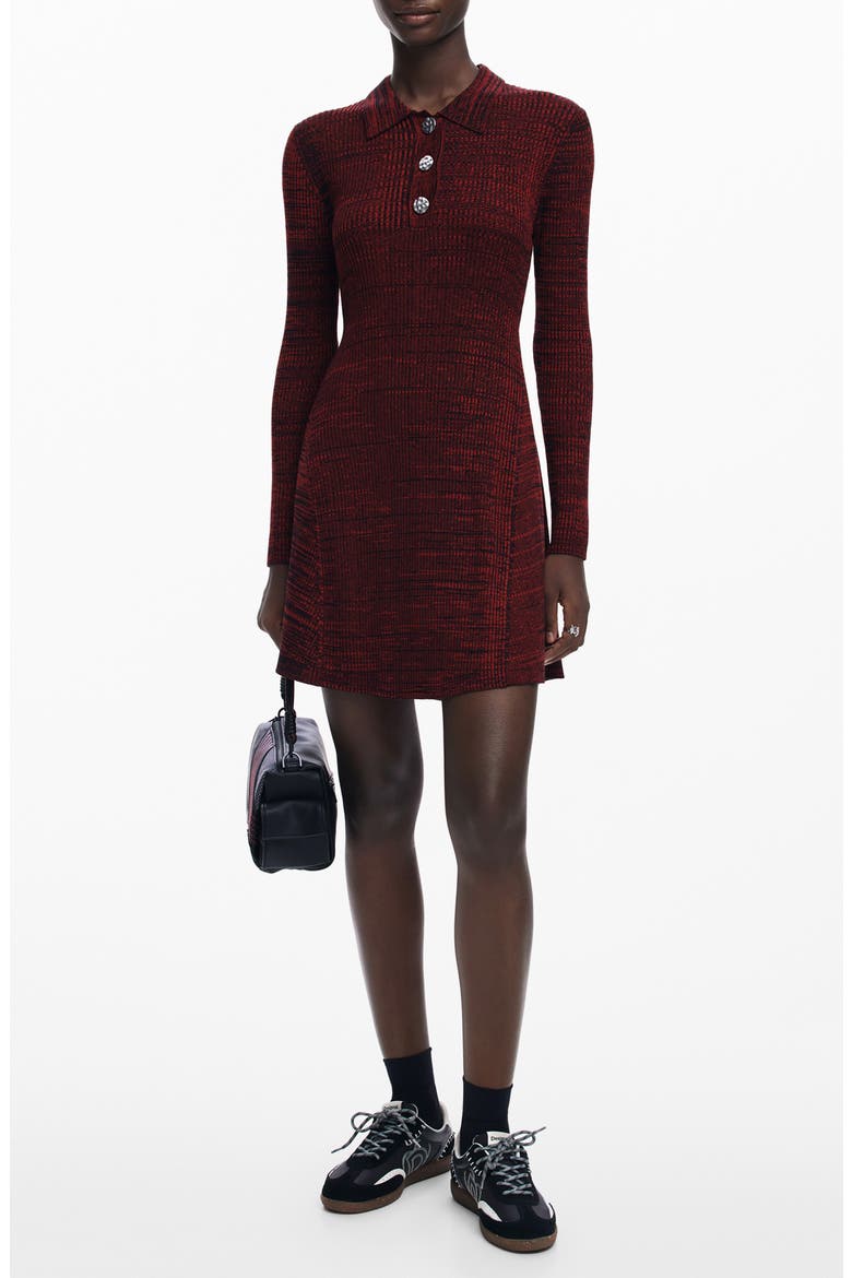 Marti Long Sleeve Minidress, Main, color, BLACK