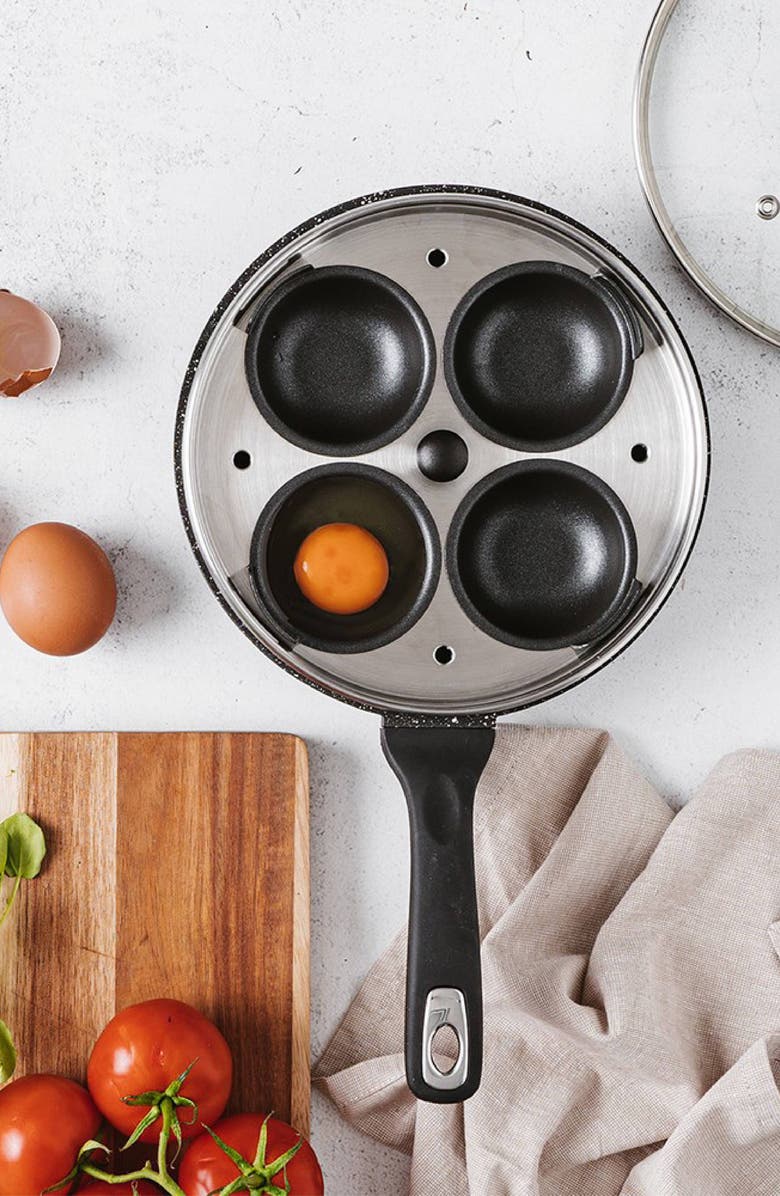 Cuisine::pro<sup
®</sup
 GRANITE 4-Egg Poacher with Lid 1.4qt, Alternate, color, Black