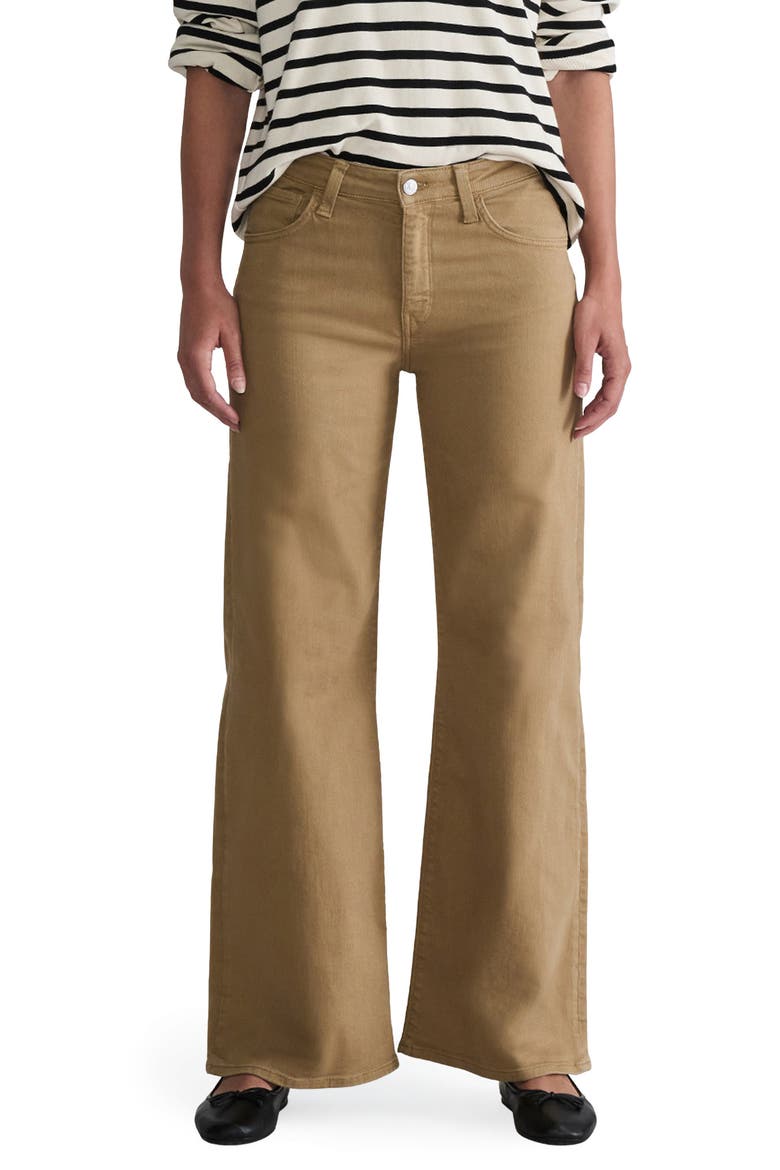 Florida High Waist Wide Leg Jeans, Main, color, DARK KHAKI DENIM