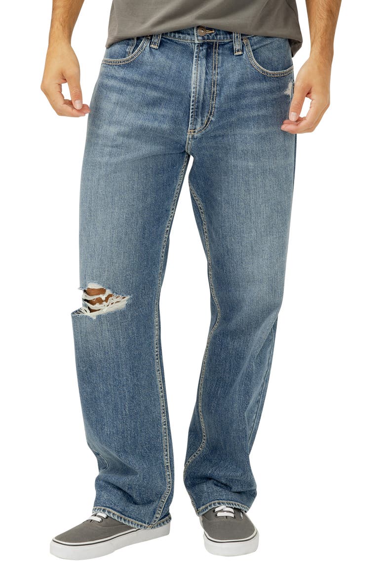 Relaxed Straight Leg Jeans, Alternate, color, THROWBACK