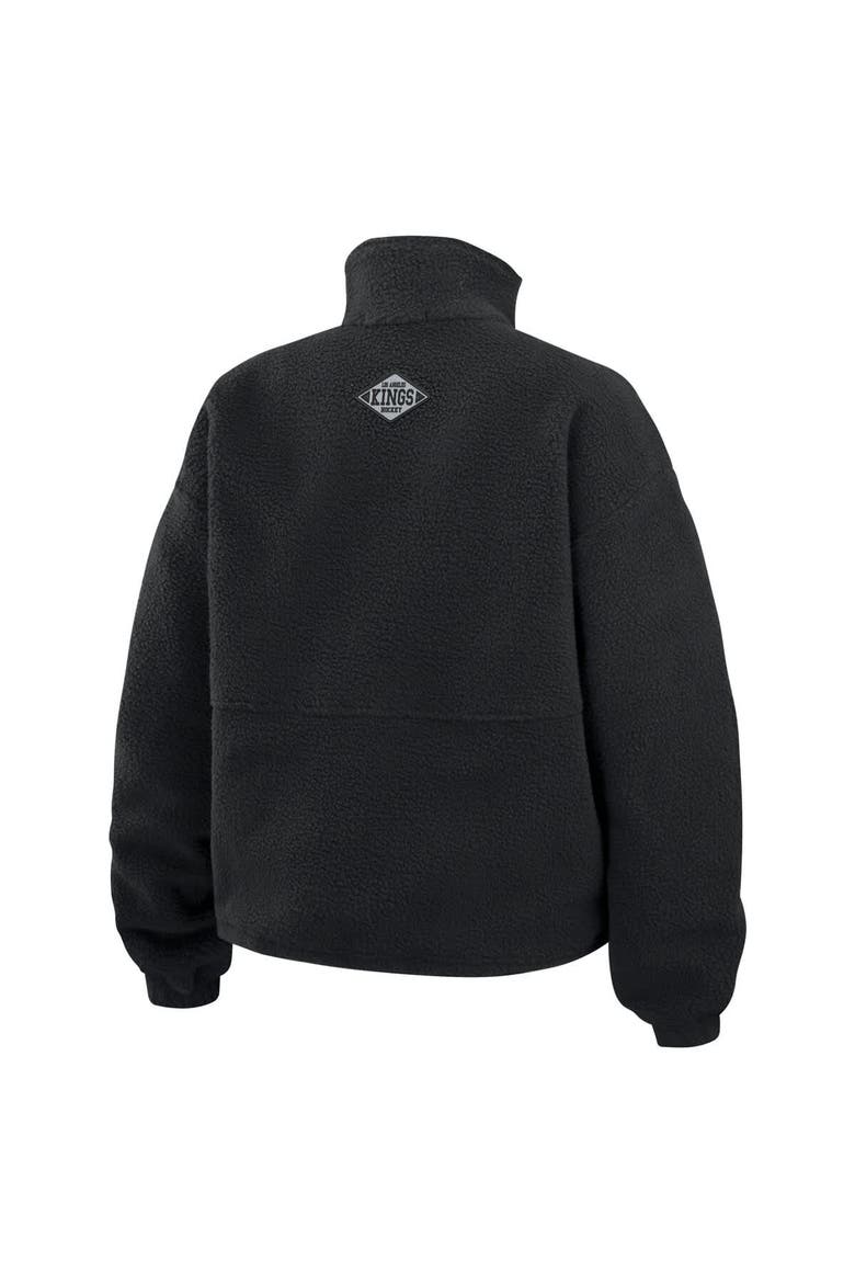 Women's WEAR by Erin Andrews  Black Los Angeles Kings Polar Fleece Half-Zip Jacket, Alternate, color, Black